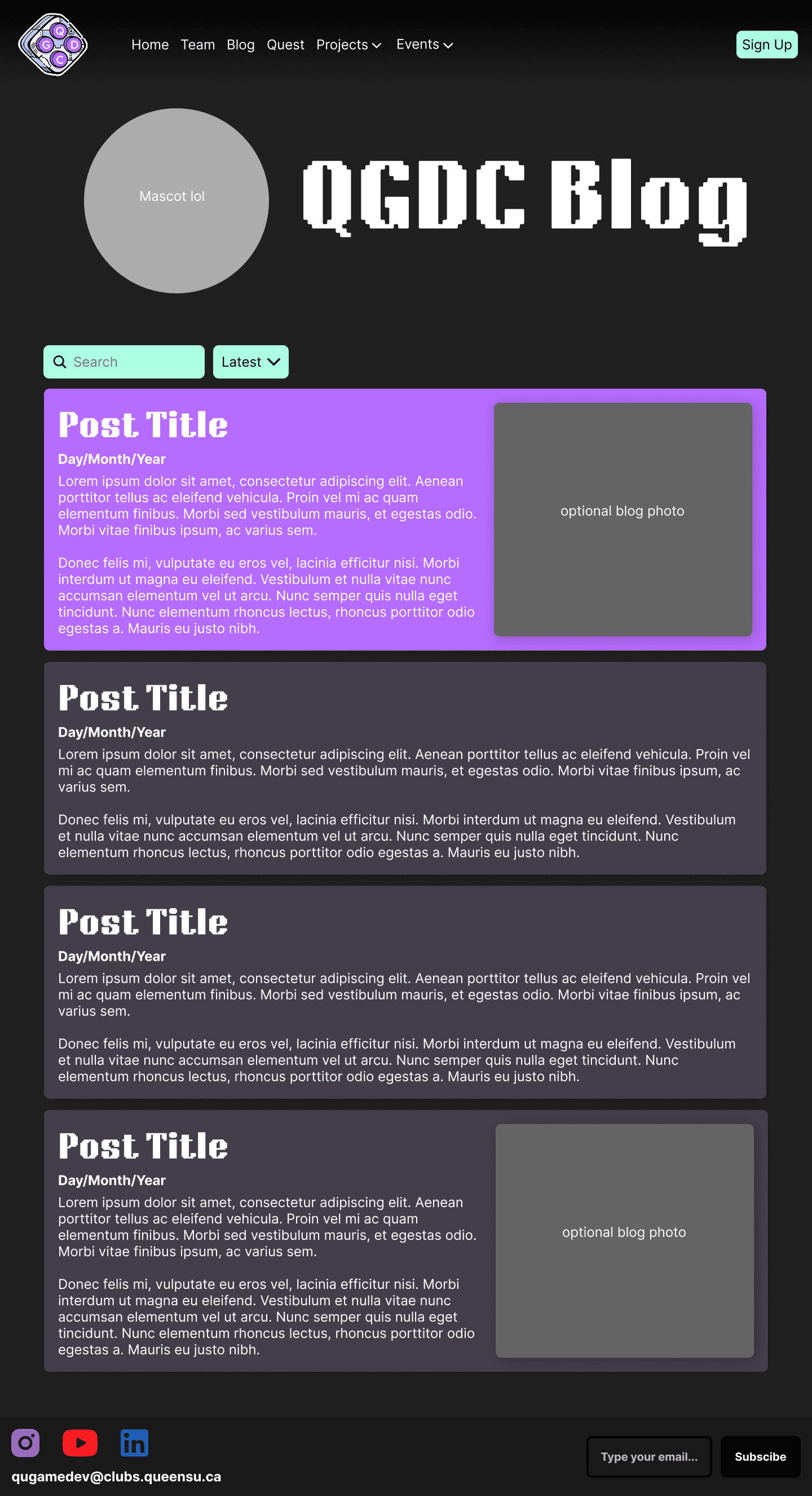 Queen's Game Dev Club Website Redesign image 7